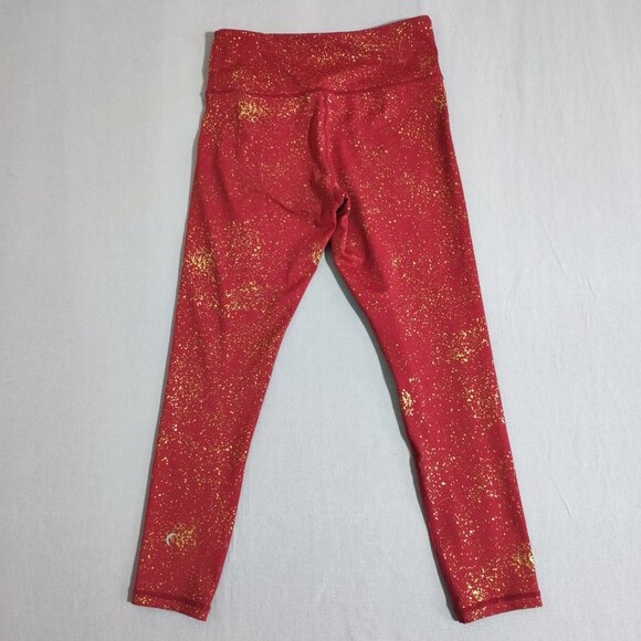 ZYIA Active Leggings women's size 6-8 red with gold decoration Sporty Yoga - Picture 3 of 11